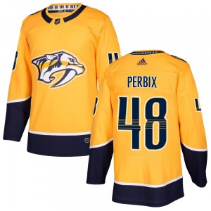 Authentic Adidas Youth Nick Perbix Gold Home Jersey - NHL Nashville Predators