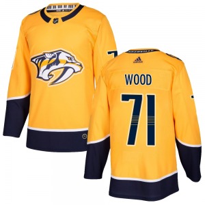 Authentic Adidas Youth Matthew Wood Gold Home Jersey - NHL Nashville Predators