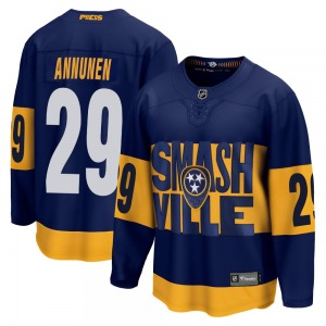 Breakaway Fanatics Branded Youth Justus Annunen Navy 2022 Stadium Series Jersey - NHL Nashville Predators