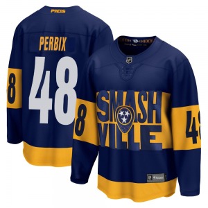 Breakaway Fanatics Branded Youth Nick Perbix Navy 2022 Stadium Series Jersey - NHL Nashville Predators