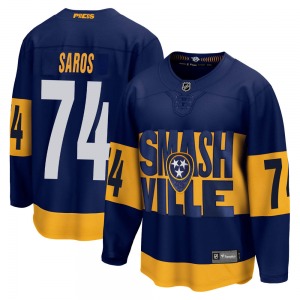 Breakaway Fanatics Branded Youth Juuse Saros Navy 2022 Stadium Series Jersey - NHL Nashville Predators