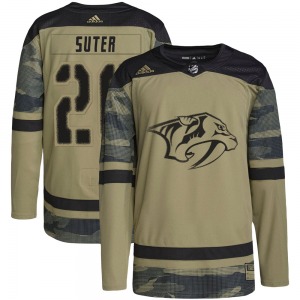 Authentic Adidas Youth Ryan Suter Camo Military Appreciation Practice Jersey - NHL Nashville Predators