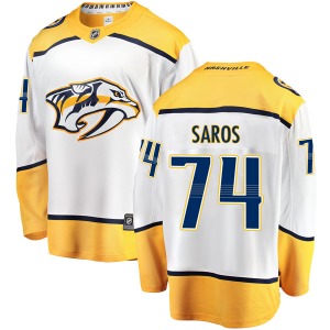 Breakaway Fanatics Branded Adult Juuse Saros White Away Jersey - NHL Nashville Predators