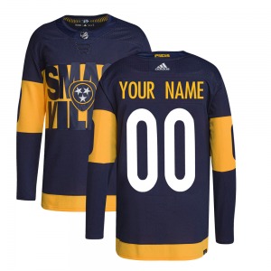 Authentic Adidas Youth Custom Navy Custom 2022 Stadium Series Primegreen Jersey - NHL Nashville Predators