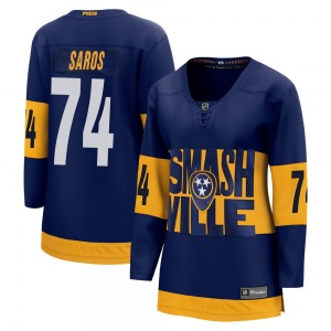 Breakaway Fanatics Branded Women's Juuse Saros Navy 2022 Stadium Series Jersey - NHL Nashville Predators