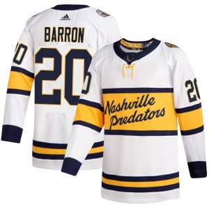 Authentic Adidas Youth Justin Barron White 2020 Winter Classic Player Jersey - NHL Nashville Predators