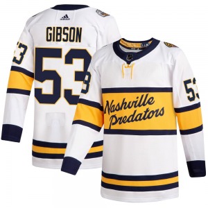 Authentic Adidas Youth Andrew Gibson White 2020 Winter Classic Player Jersey - NHL Nashville Predators