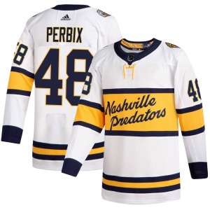 Authentic Adidas Youth Nick Perbix White 2020 Winter Classic Player Jersey - NHL Nashville Predators