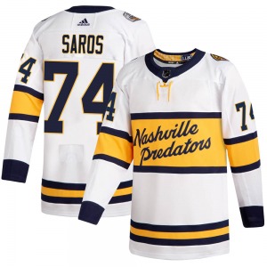 Authentic Adidas Youth Juuse Saros White 2020 Winter Classic Jersey - NHL Nashville Predators