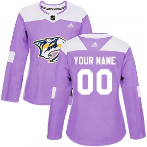Authentic Adidas Women's Custom Purple Custom Fights Cancer Practice Jersey - NHL Nashville Predators