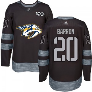 Authentic Adult Justin Barron Black 1917-2017 100th Anniversary Jersey - NHL Nashville Predators