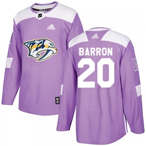 Authentic Adidas Youth Justin Barron Purple Fights Cancer Practice Jersey - NHL Nashville Predators