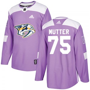 Authentic Adidas Youth Navrin Mutter Purple Fights Cancer Practice Jersey - NHL Nashville Predators