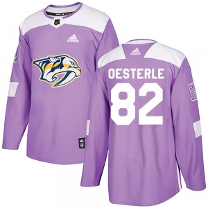 Authentic Adidas Youth Jordan Oesterle Purple Fights Cancer Practice Jersey - NHL Nashville Predators