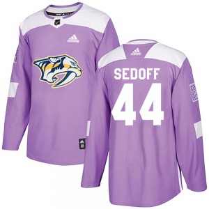 Authentic Adidas Youth Christoffer Sedoff Purple Fights Cancer Practice Jersey - NHL Nashville Predators