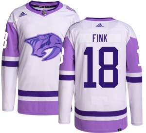 Authentic Adidas Youth Aiden Fink Hockey Fights Cancer Jersey - NHL Nashville Predators
