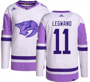 Authentic Adidas Youth David Legwand Hockey Fights Cancer Jersey - NHL Nashville Predators