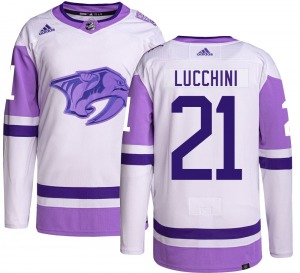 Authentic Adidas Youth Jake Lucchini Hockey Fights Cancer Jersey - NHL Nashville Predators