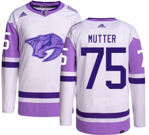 Authentic Adidas Youth Navrin Mutter Hockey Fights Cancer Jersey - NHL Nashville Predators