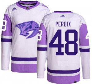 Authentic Adidas Youth Nick Perbix Hockey Fights Cancer Jersey - NHL Nashville Predators