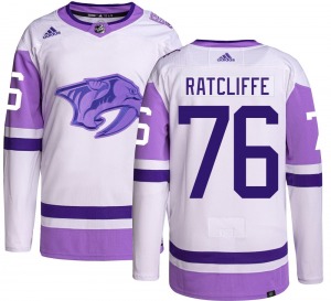 Authentic Adidas Youth Isaac Ratcliffe Hockey Fights Cancer Jersey - NHL Nashville Predators