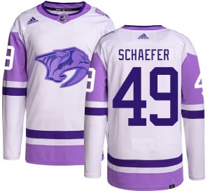 Authentic Adidas Youth Reid Schaefer Hockey Fights Cancer Jersey - NHL Nashville Predators
