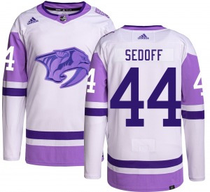 Authentic Adidas Youth Christoffer Sedoff Hockey Fights Cancer Jersey - NHL Nashville Predators