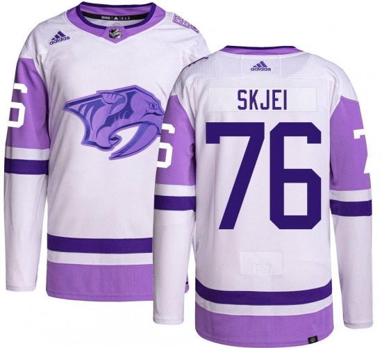 Authentic Adidas Youth Brady Skjei Hockey Fights Cancer Jersey - NHL Nashville Predators