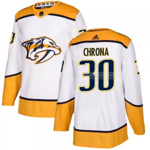 Authentic Adidas Youth Magnus Chrona White Away Jersey - NHL Nashville Predators
