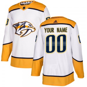 Authentic Adidas Youth Custom White Custom Away Jersey - NHL Nashville Predators