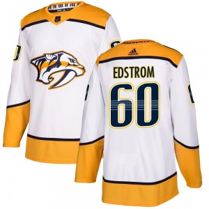 Authentic Adidas Youth David Edstrom White Away Jersey - NHL Nashville Predators