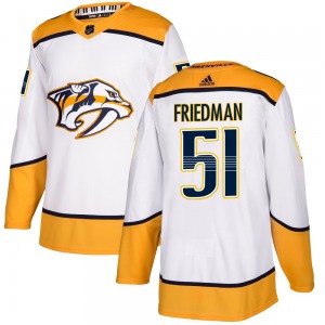 Authentic Adidas Youth Mark Friedman White Away Jersey - NHL Nashville Predators