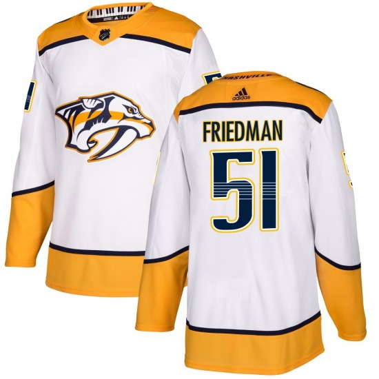 Authentic Adidas Youth Mark Friedman White Away Jersey - NHL Nashville Predators