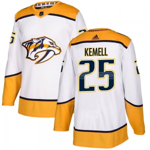 Authentic Adidas Youth Joakim Kemell White Away Jersey - NHL Nashville Predators