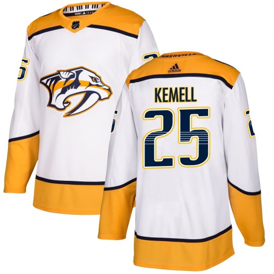 Authentic Adidas Youth Joakim Kemell White Away Jersey - NHL Nashville Predators