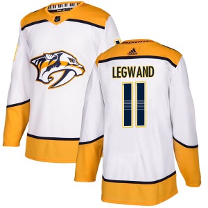 Authentic Adidas Youth David Legwand White Away Jersey - NHL Nashville Predators