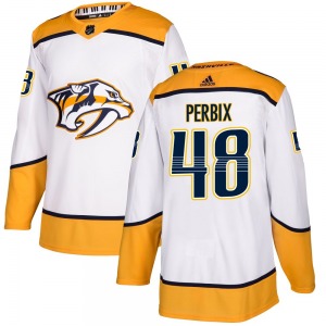 Authentic Adidas Youth Nick Perbix White Away Jersey - NHL Nashville Predators
