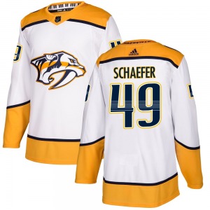 Authentic Adidas Youth Reid Schaefer White Away Jersey - NHL Nashville Predators