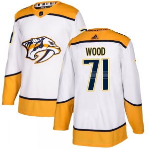 Authentic Adidas Youth Matthew Wood White Away Jersey - NHL Nashville Predators