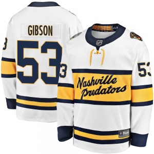 Breakaway Fanatics Branded Youth Andrew Gibson White 2020 Winter Classic Player Jersey - NHL Nashville Predators