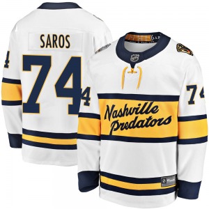Breakaway Fanatics Branded Youth Juuse Saros White 2020 Winter Classic Jersey - NHL Nashville Predators